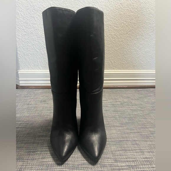 The 42 Gold Kolby Black Leather Pointed-Toe Boots - Picture 5 of 12